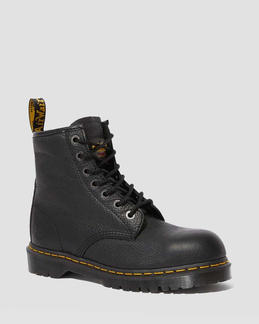 Dr. Martens Icon 7B10 Lær Steel Toe Arbeidsstøvler Dame Svart [3428HQPSF]